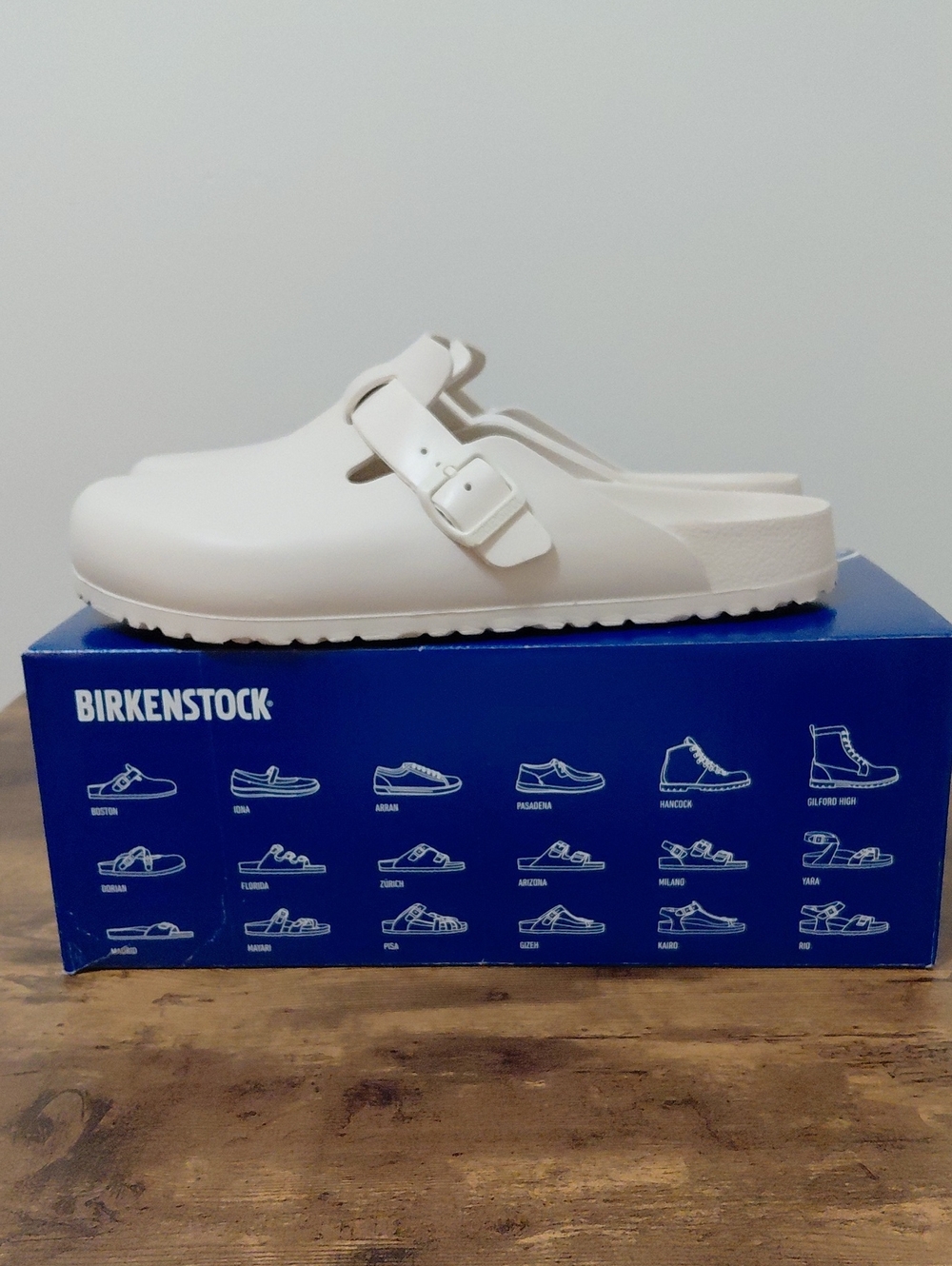 Birkenstock Boston Eva Mules. Mens Size 13 R. Color Eggshell. Lightly Used.